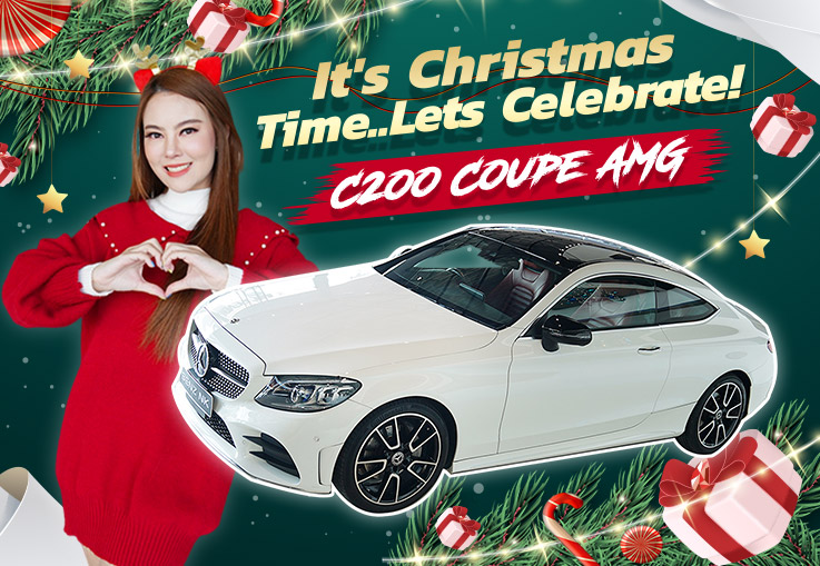 It's Christmas time..Lets Celebrate! เพียง 2.59 ล้าน C200 Coupe AMG รุ่น Facelift #สีขาวเบาะแดง
